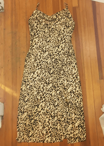 Leopard print slip dress